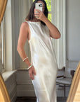 Vintage 90s Satin High Front Slip Wedding Gown
