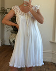 Vintage 50s Wedding Morning Ruffle Slip Ivory