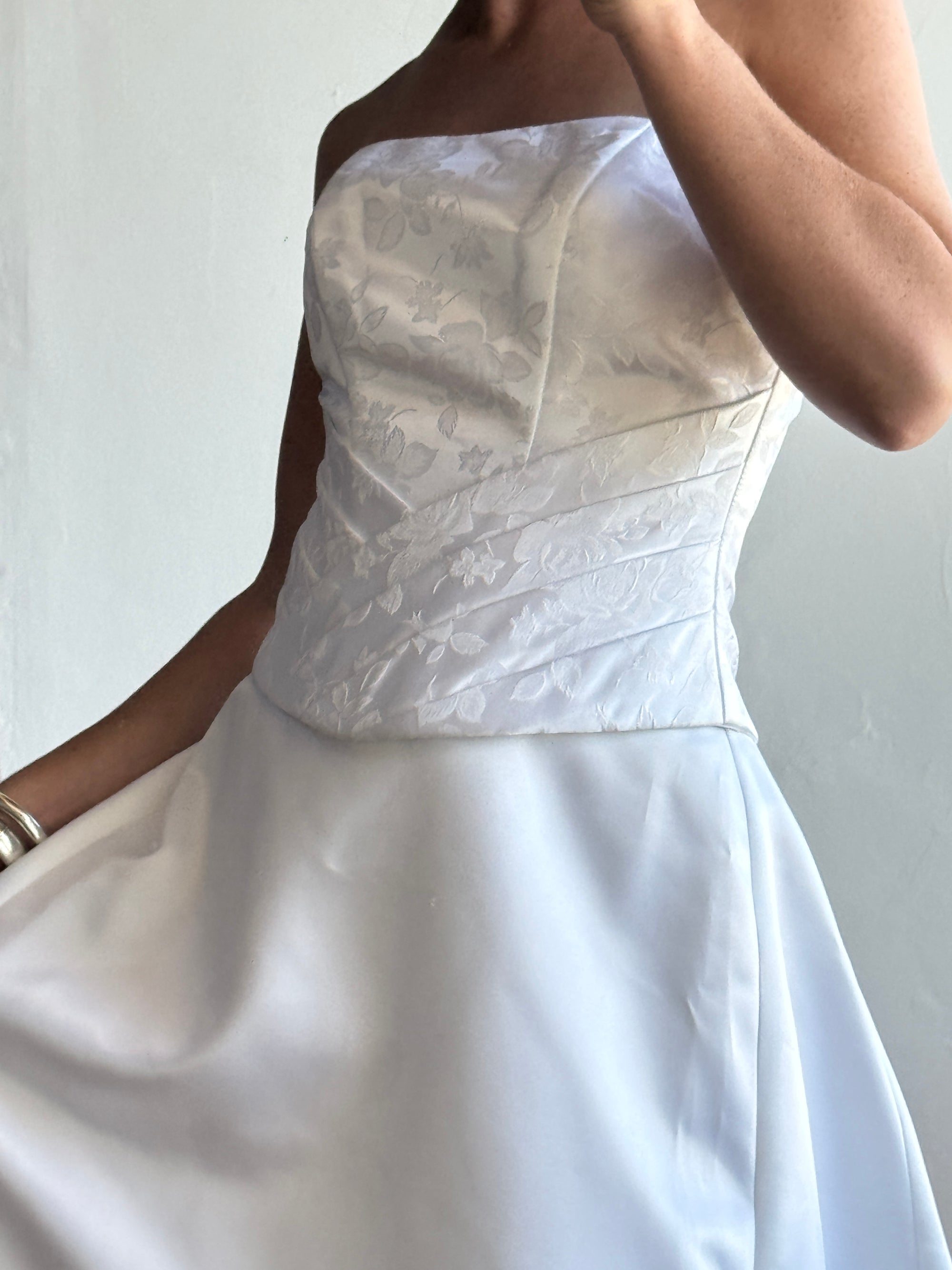 Vintage 90s Princess Satin Jacquard Two Piece Set