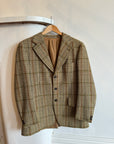 Vintage Aquascutum Olive Gingham Wool Blazer