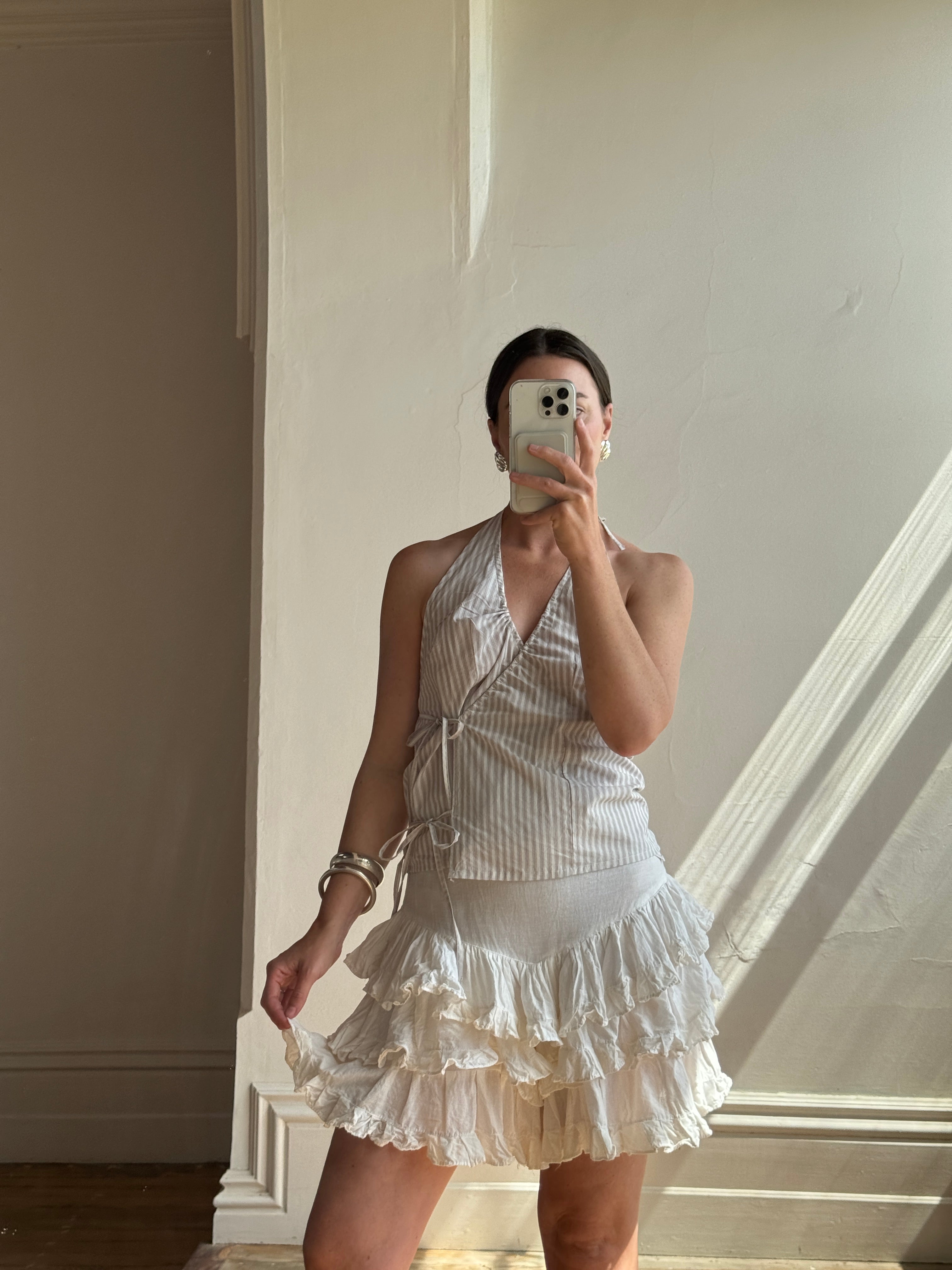 Vintage Cotton Ruffle Bloomers Ivory