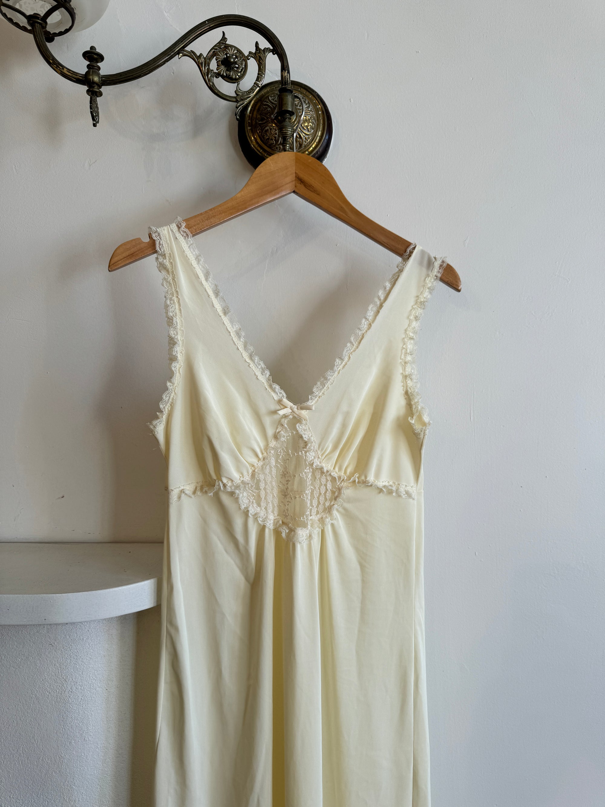 Vintage Butter Semi Sheer Slip Dress