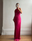 Vintage Valentino Pure Silk Organza Petal Gown Fuschia