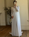 Vintage 60s Jersey and Lace Cape Wedding Dress