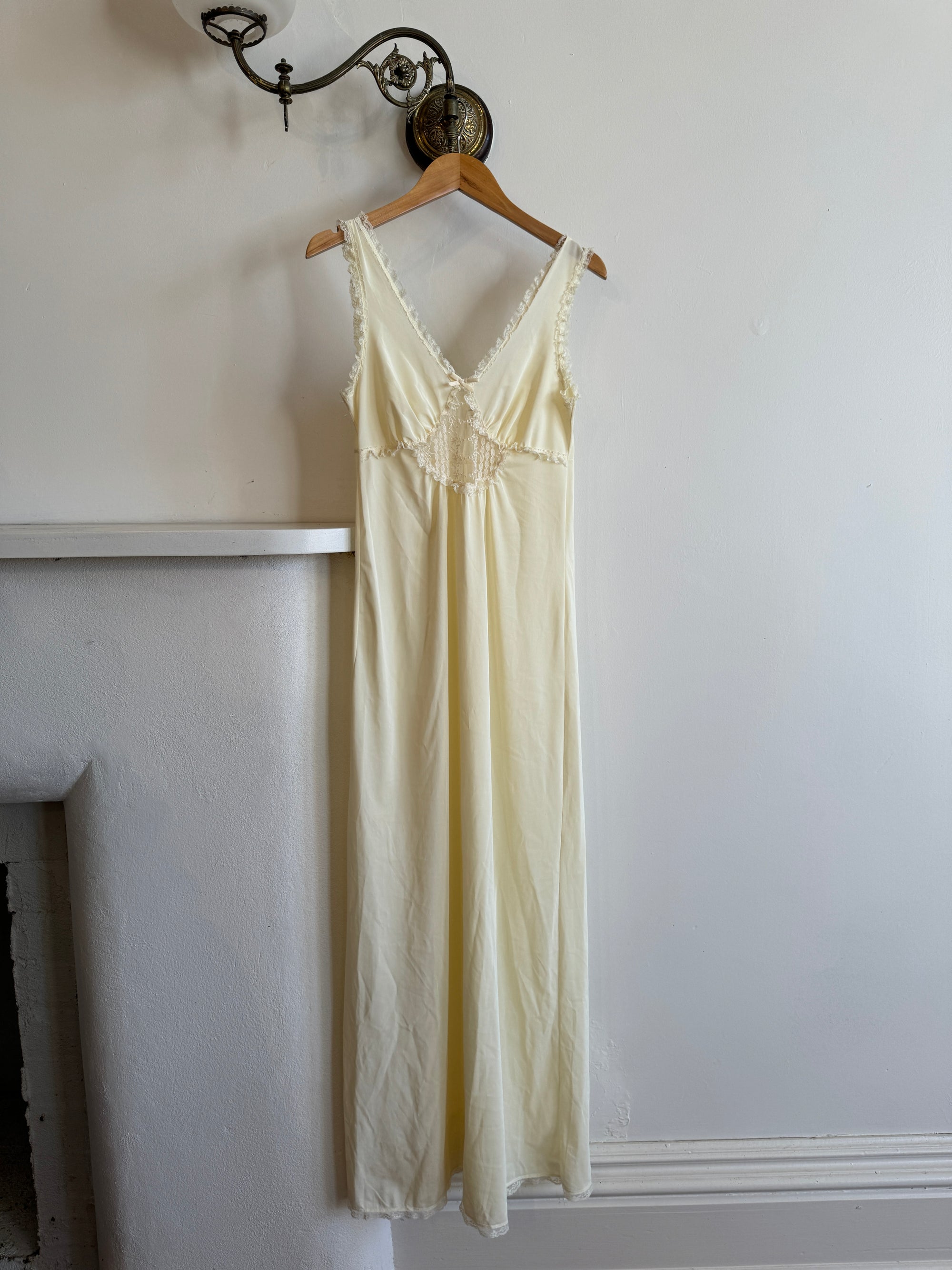 Vintage Butter Semi Sheer Slip Dress