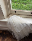 Vintage Scalloped Tulle Veil with Satin Rosette