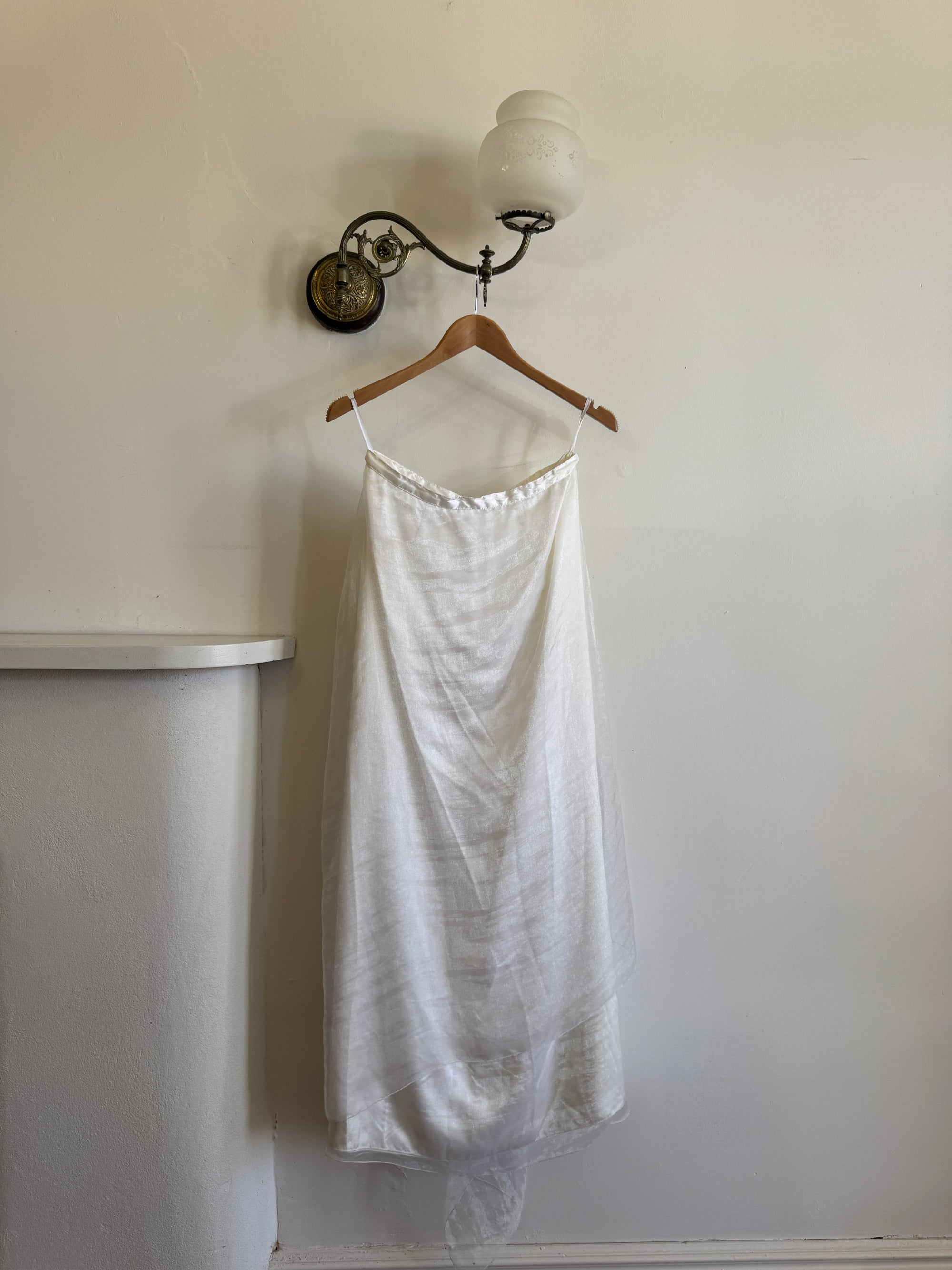 Vintage 90s Organza Prom Skirt Ivory