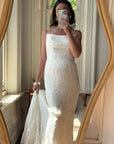 Vintage Y2K Slinky Beaded Wedding Slip Dress