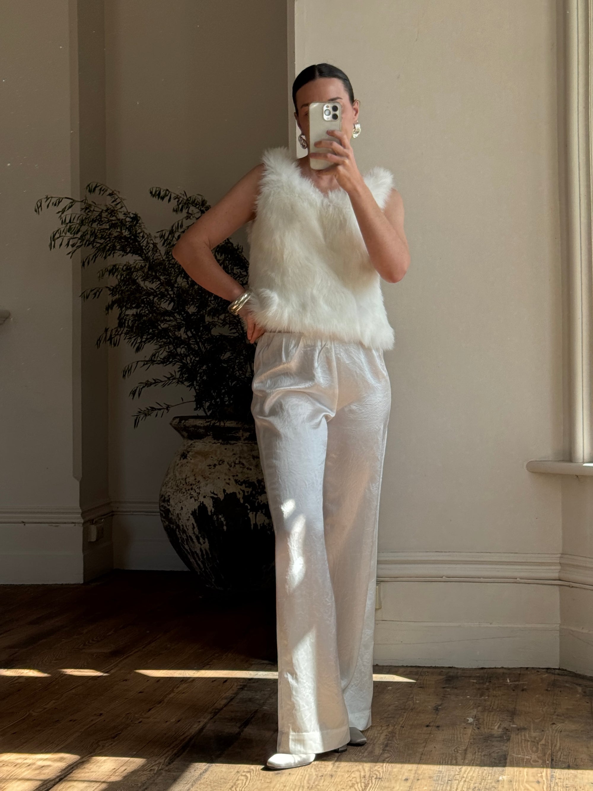 Vintage 80s Polar Faux Fur Tank Top