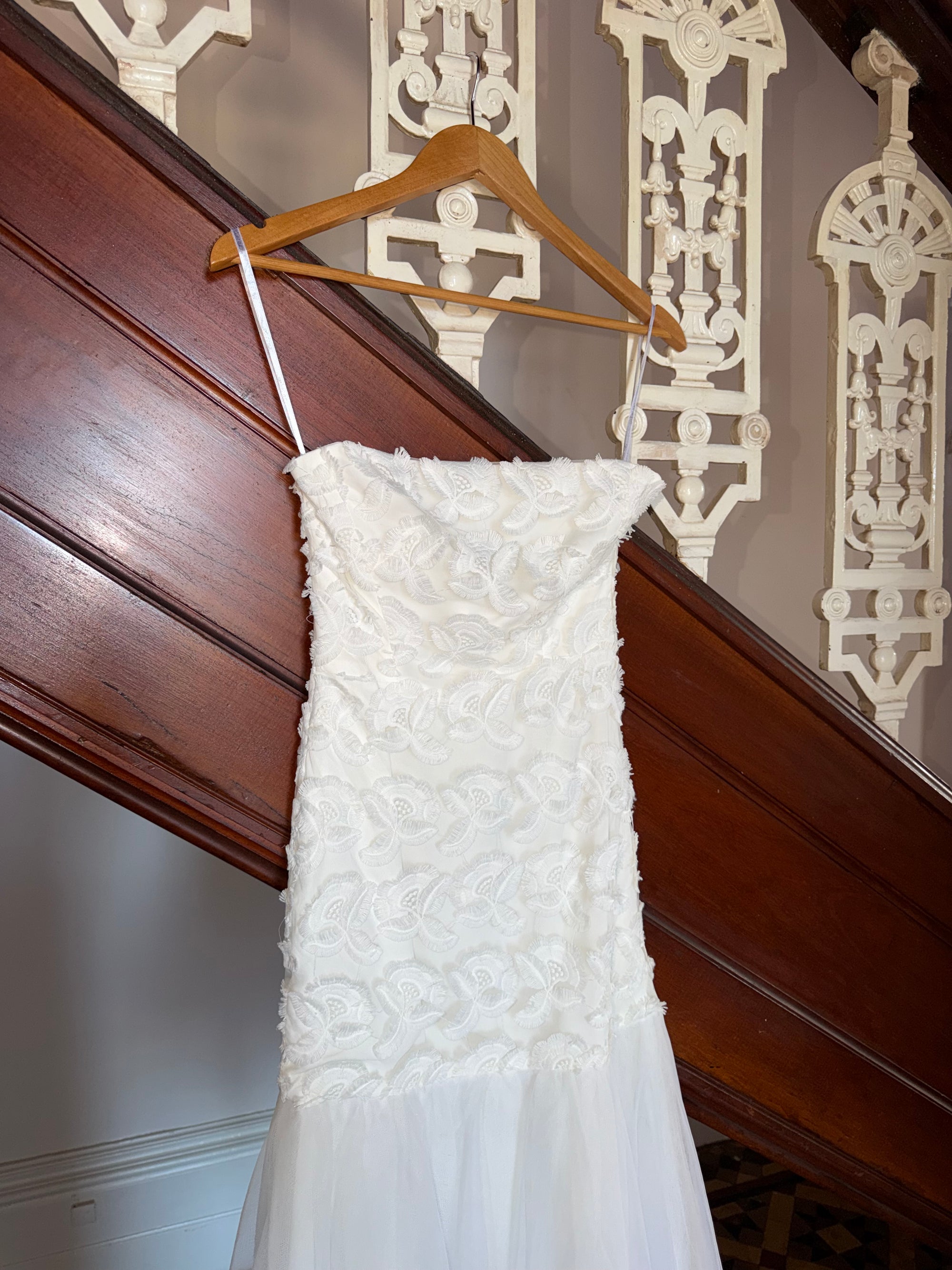 Vintage Y2K Strapless 3D Floral and Tulle Fairy Midi