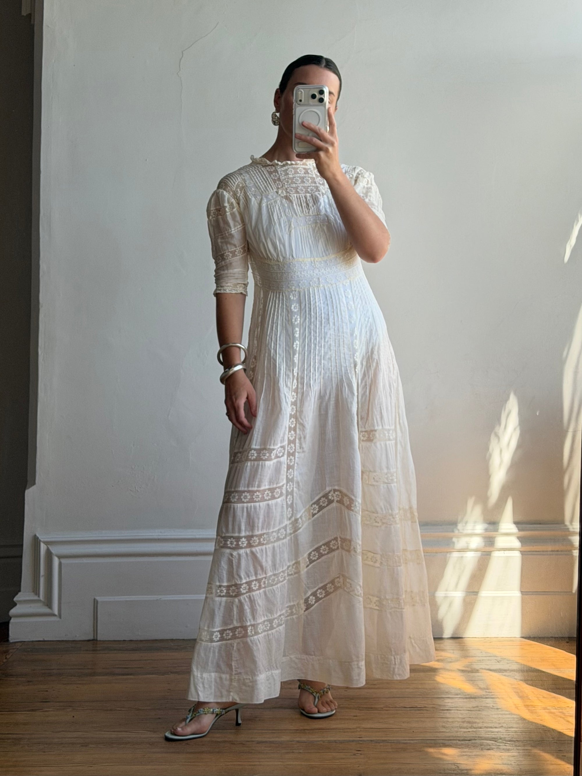 Edwardian Cotton Tea Wedding Dress