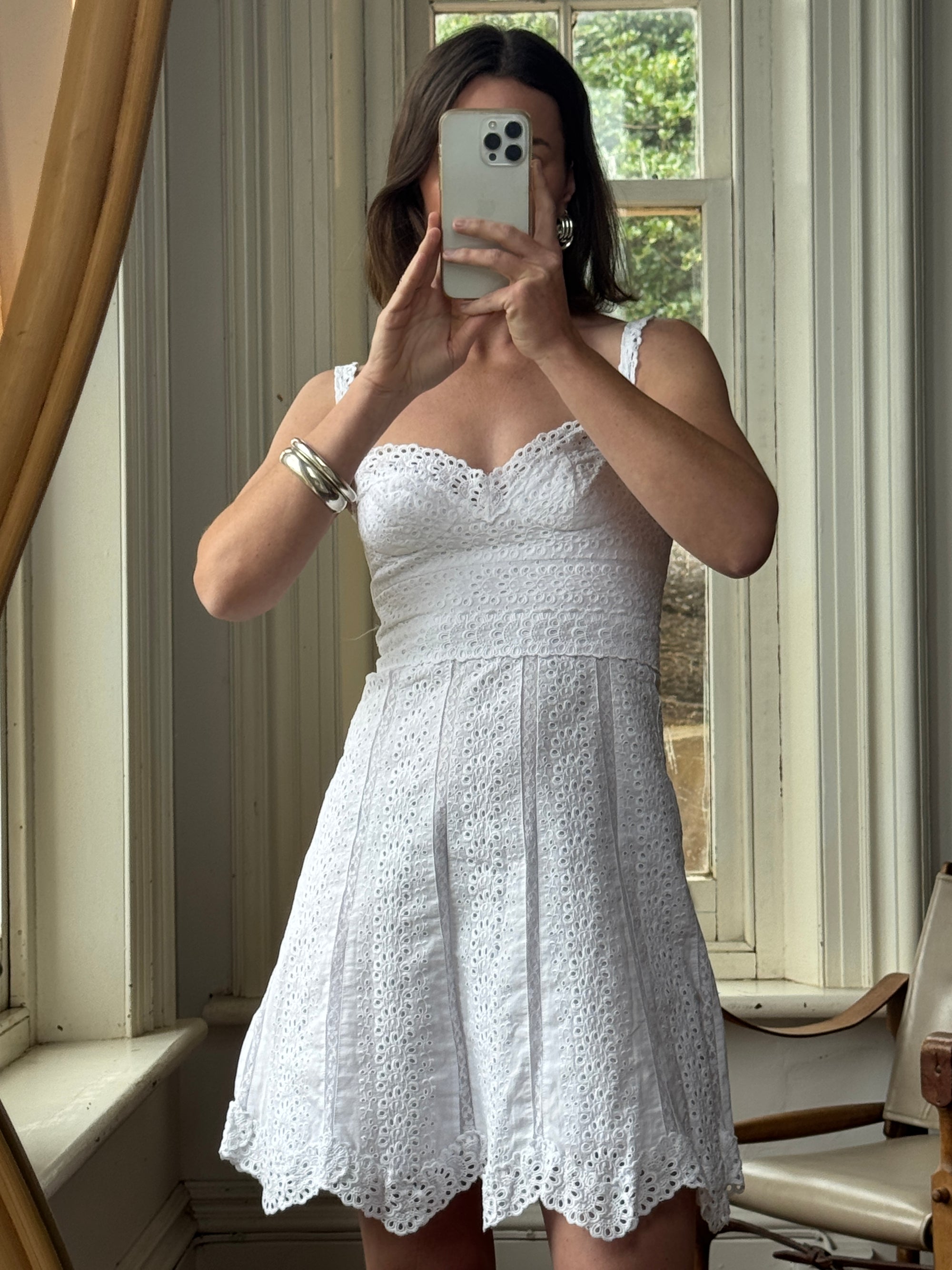 Vintage Y2K Collette Dinnigan Broderie Anglaise Mini Dress