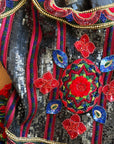 Vintage Rare 90s Escada Couture Pure Silk Embellished Mini