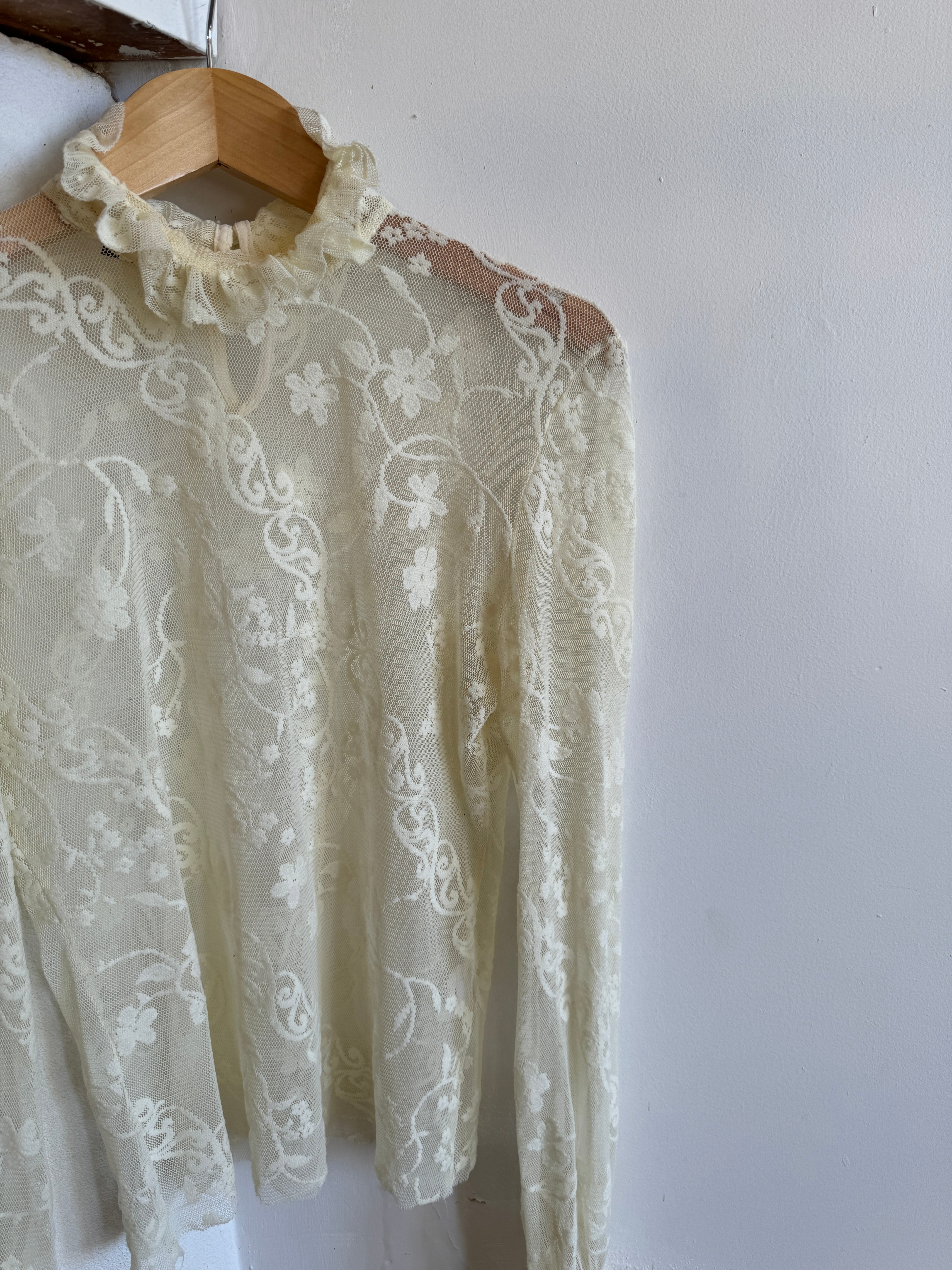 Vintage Carla Zampatti Lace Frill Blouse