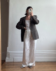 Vintage Christian Dior Tailored Wool Blazer Navy Brown