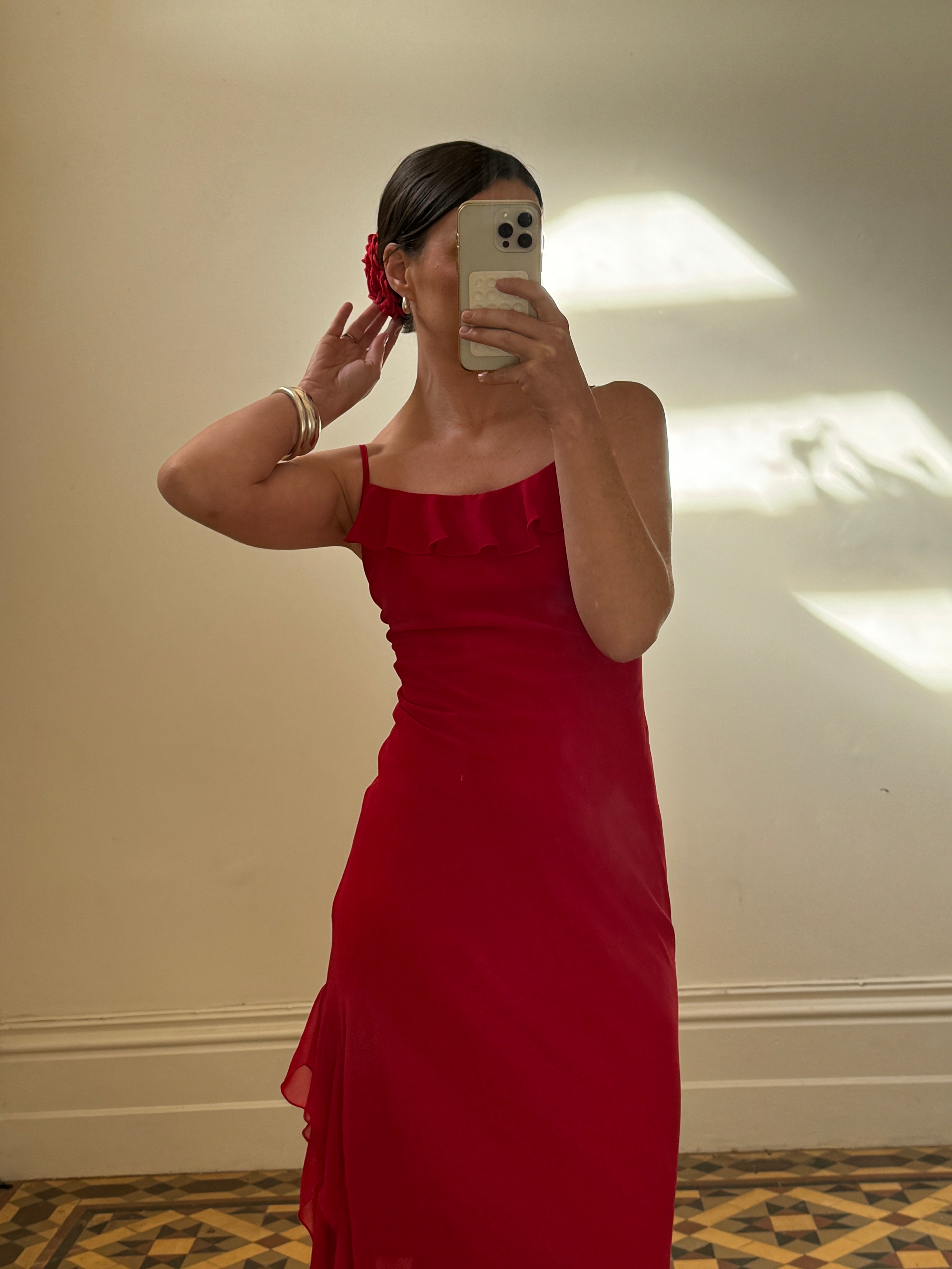 Vintage 90s Scarlett Red Slip Dress