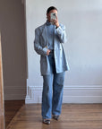 Vintage 90s Ralph Lauren Silk Cotton Blend Turtleneck Dusty Blue