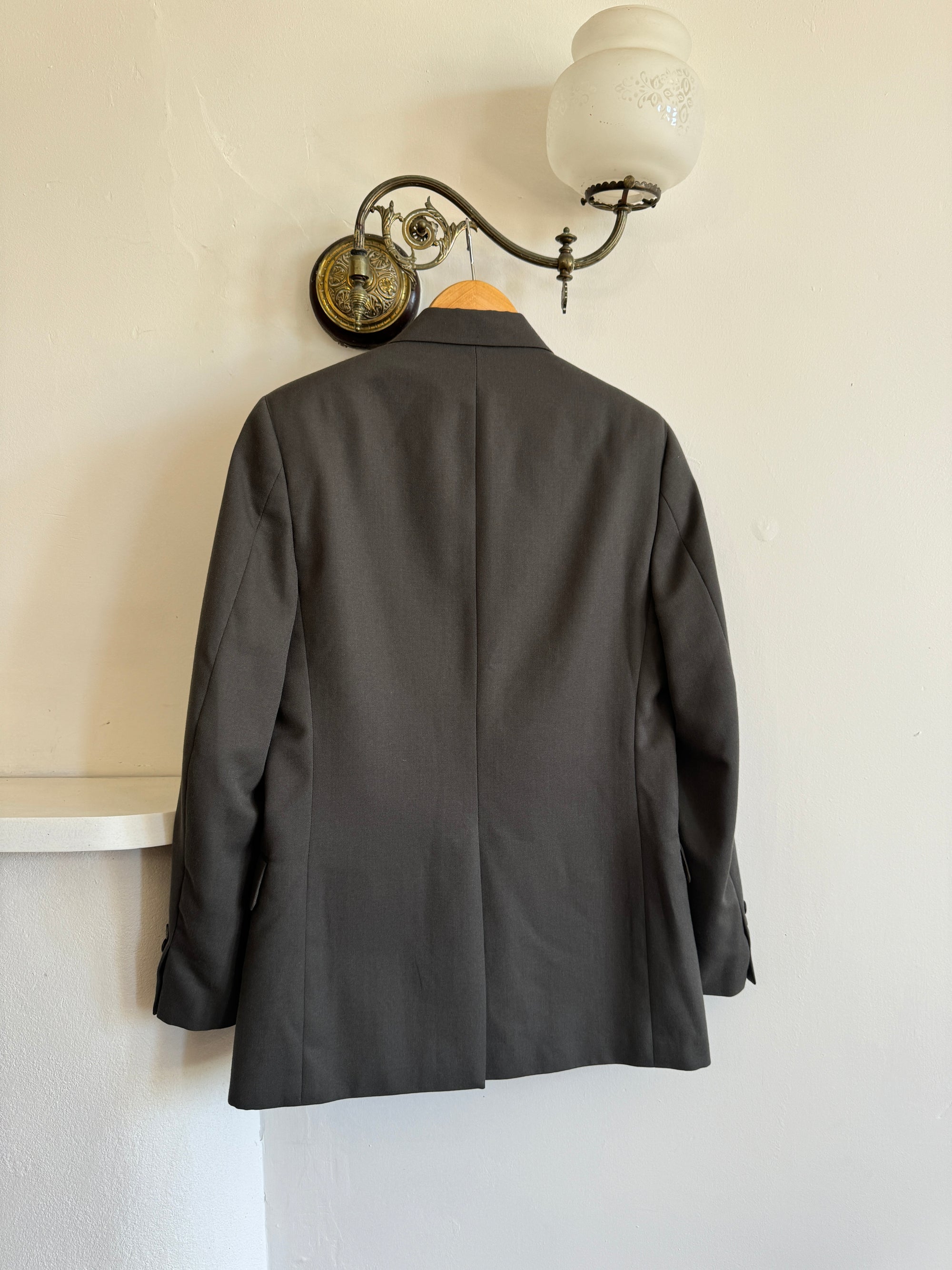 Vintage 80s Calvin Klein Grey Wool Blazer