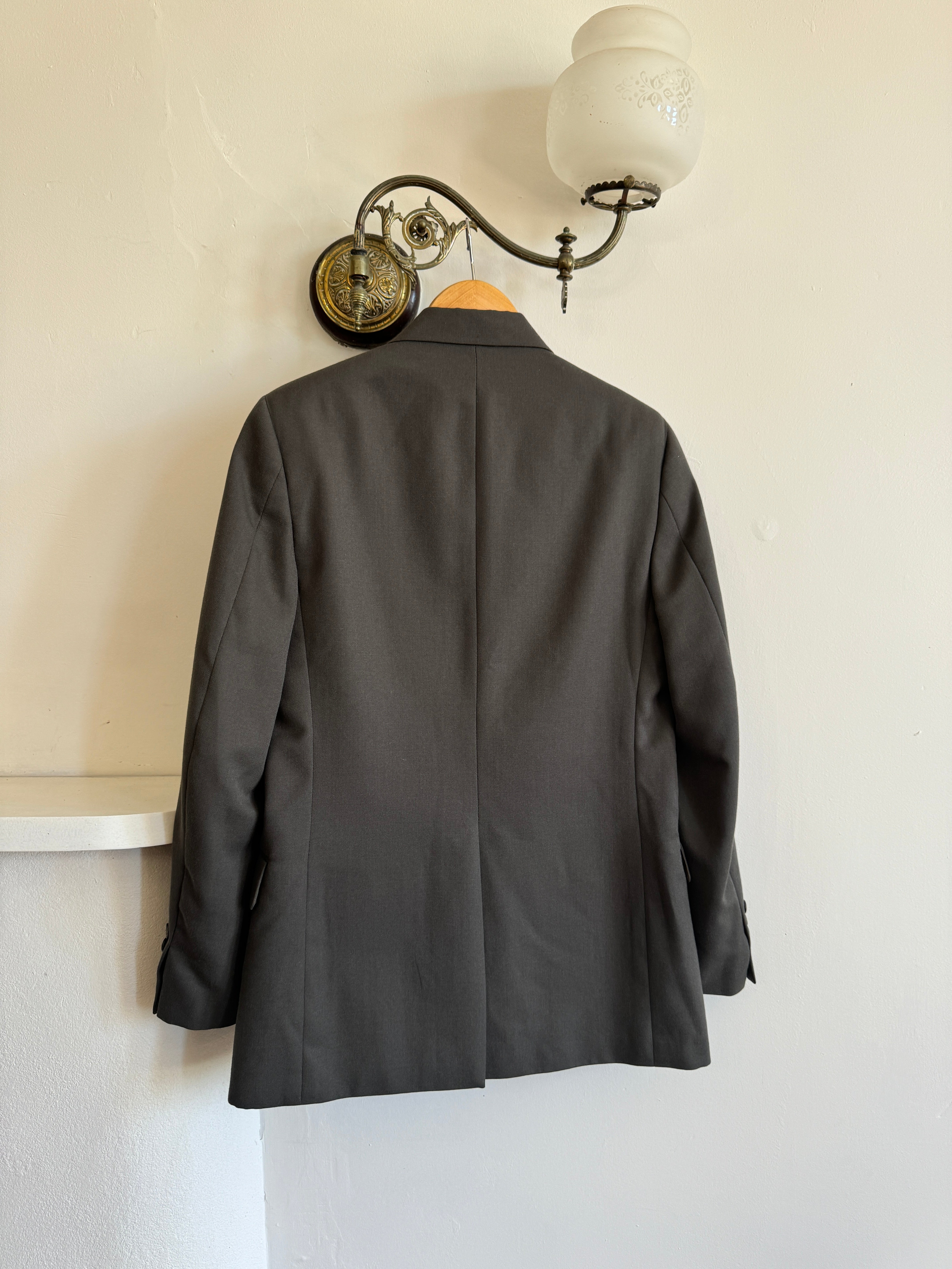 Vintage 80s Calvin Klein Grey Wool Blazer
