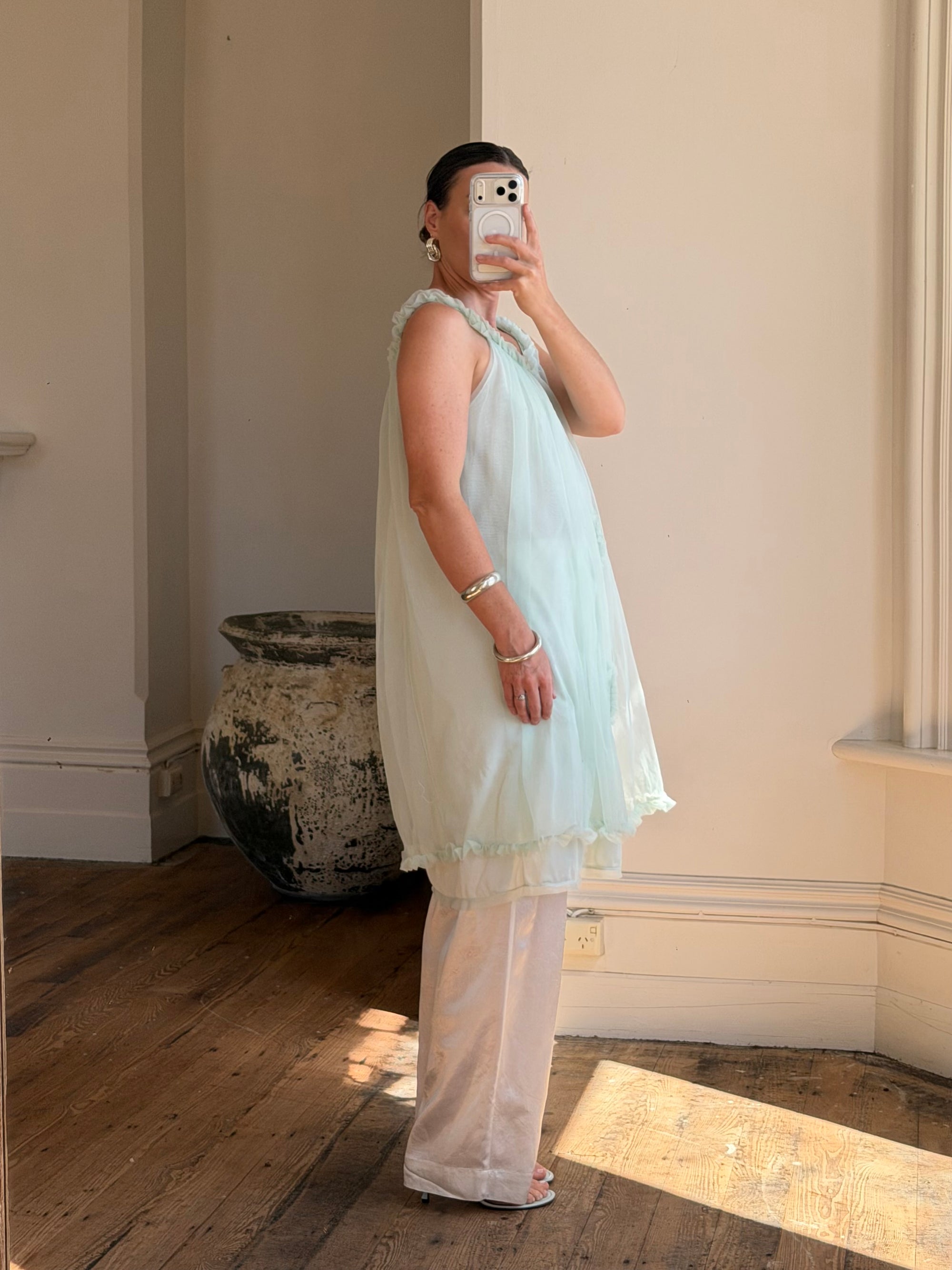 Vintage 60s Babydoll Shift Dress Mint