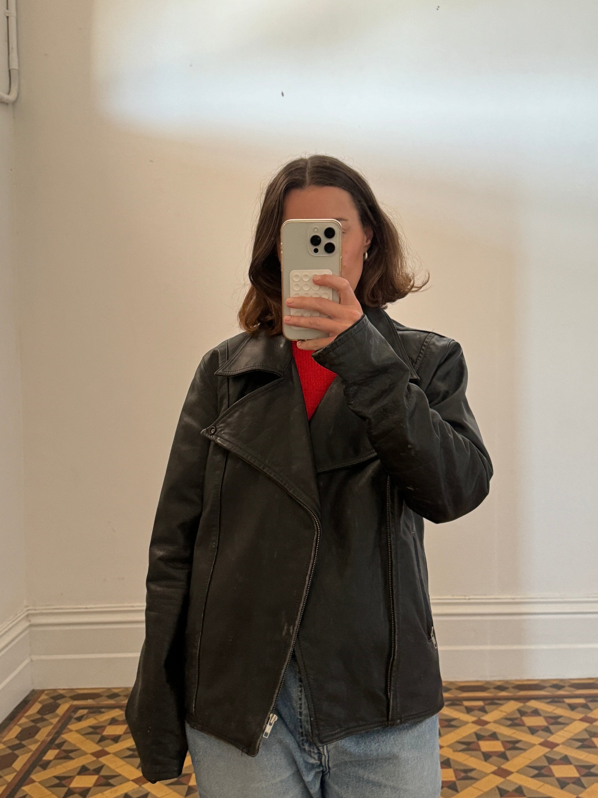Vintage Chunky Leather Biker Jacket