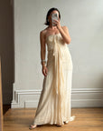 Vintage 90s Pure Silk Waterfall Strapless Bridal Gown