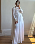 Vintage 60s Jersey and Lace Cape Wedding Dress