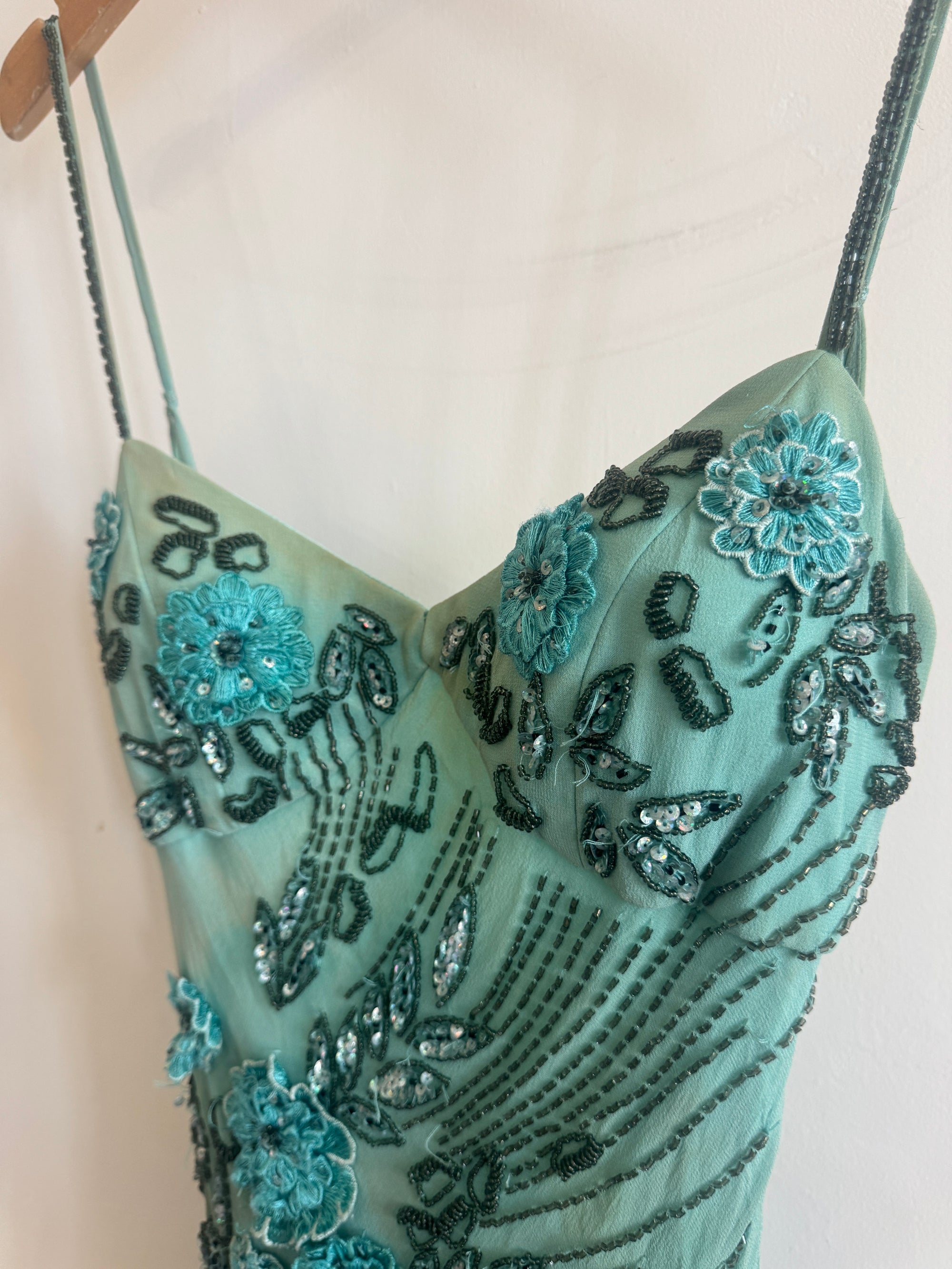 Vintage 90s Rare Ombre Embellished Mermaid Dress