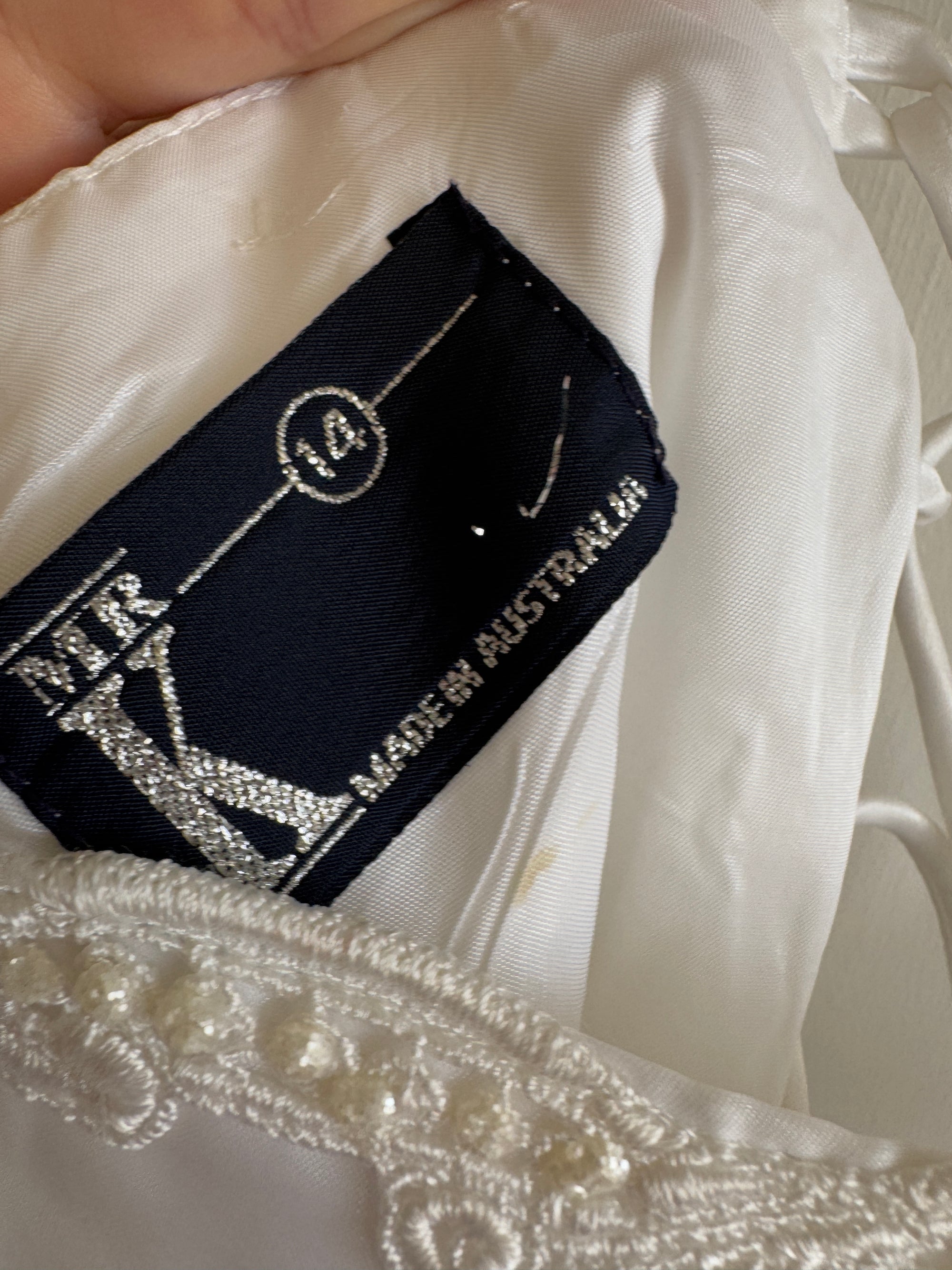 Vintage 90s Square Cut Lace Up Slip Wedding Dress