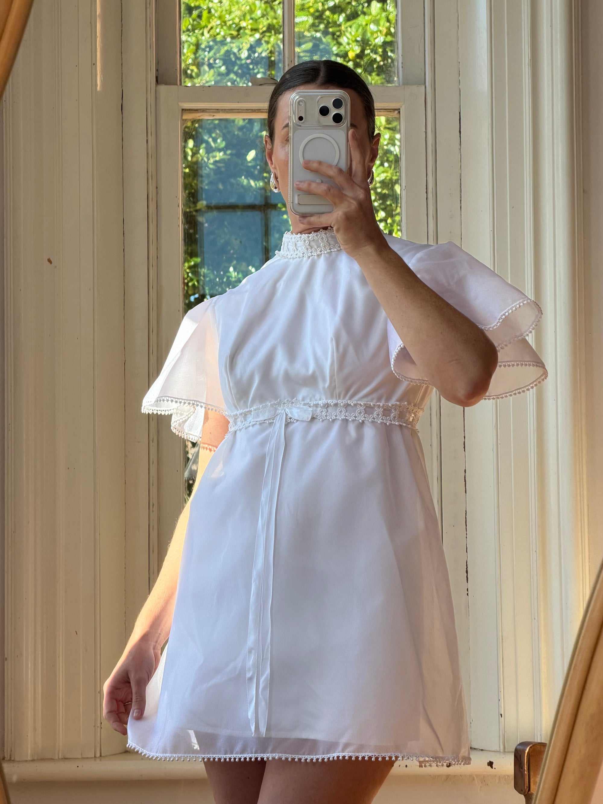 Vintage 60s Babydoll Micro Mod Bridal Mini