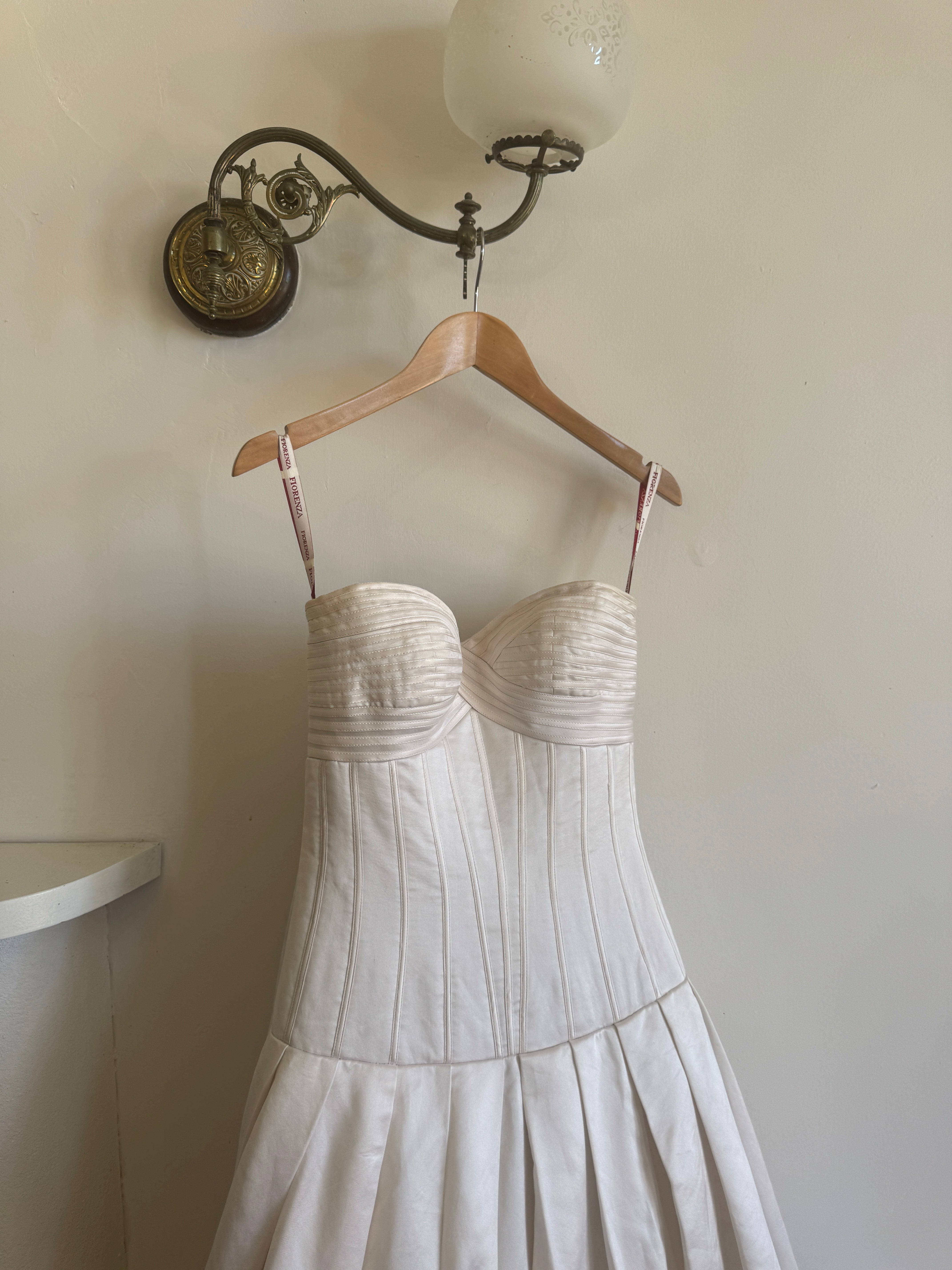 Vintage Y2K Pure Silk Drop Waist Satin Strapless Wedding Gown