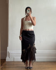 Vintage 90s Glitter Fairy Skirt Chocolate Noir