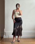 Vintage 90s Glitter Fairy Skirt Chocolate Noir