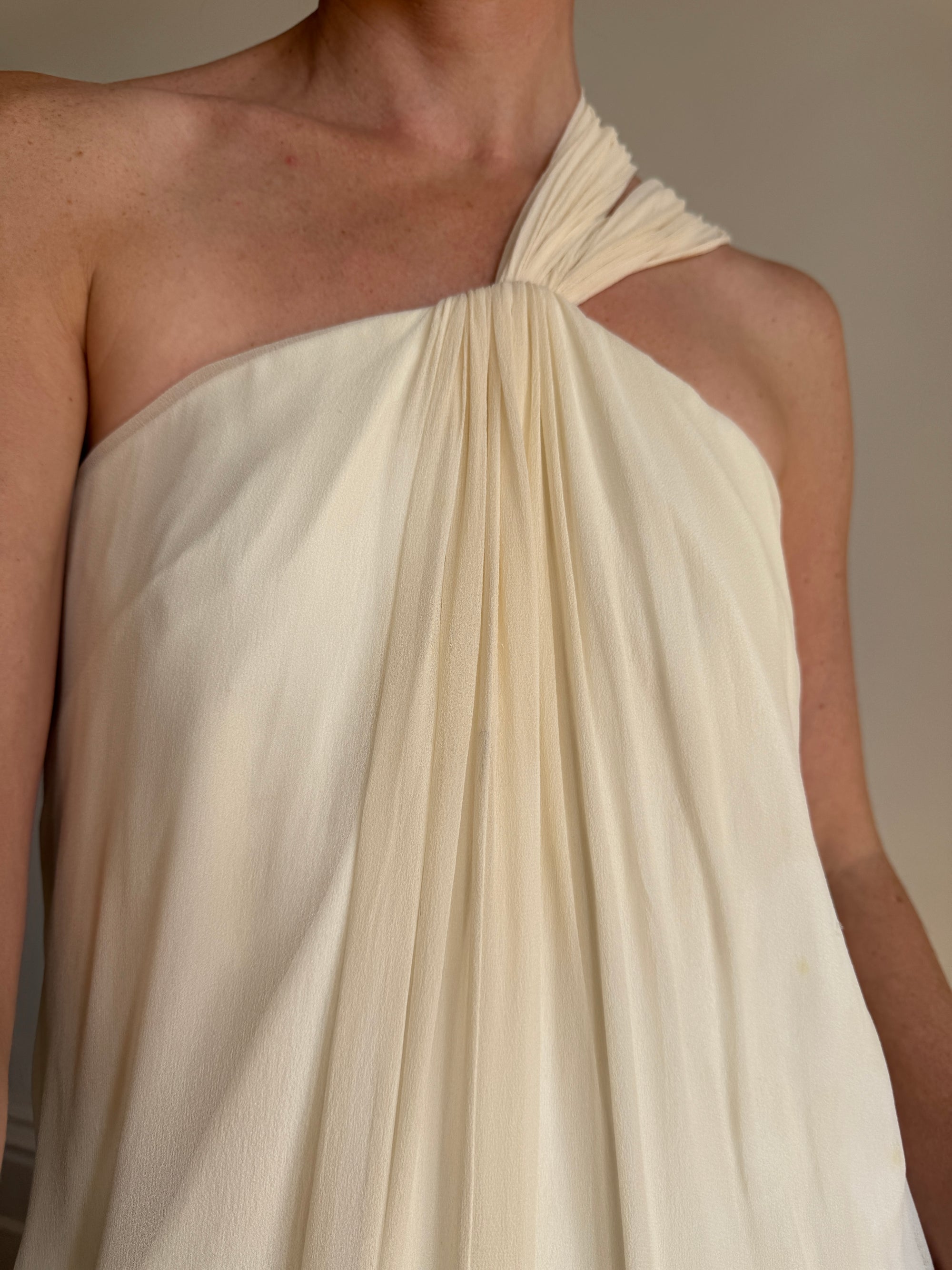 Vintage Y2K Pure Silk Chiffon Grecian Gown