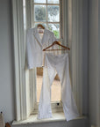 Vintage 90s Low Waist Trouser and Blazer Suit Set Ivory