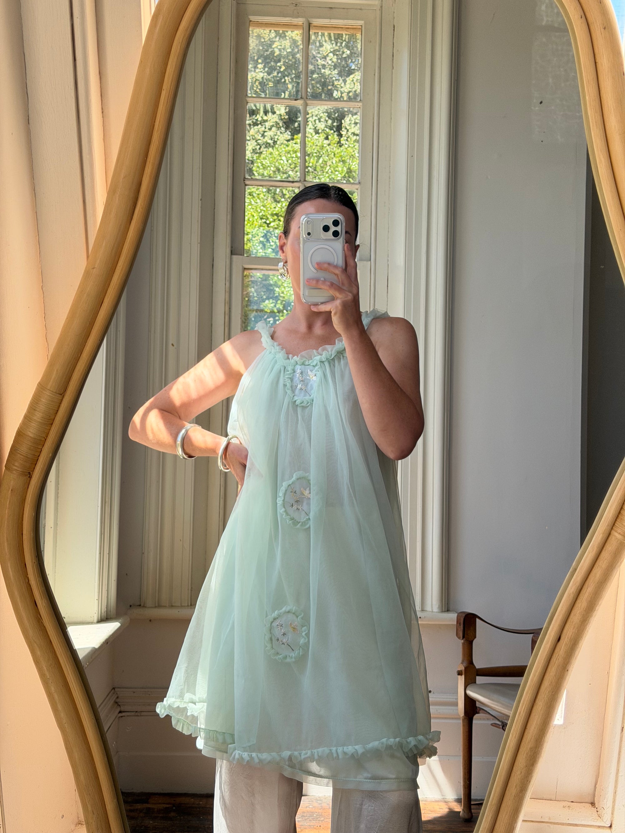 Vintage 60s Babydoll Shift Dress Mint