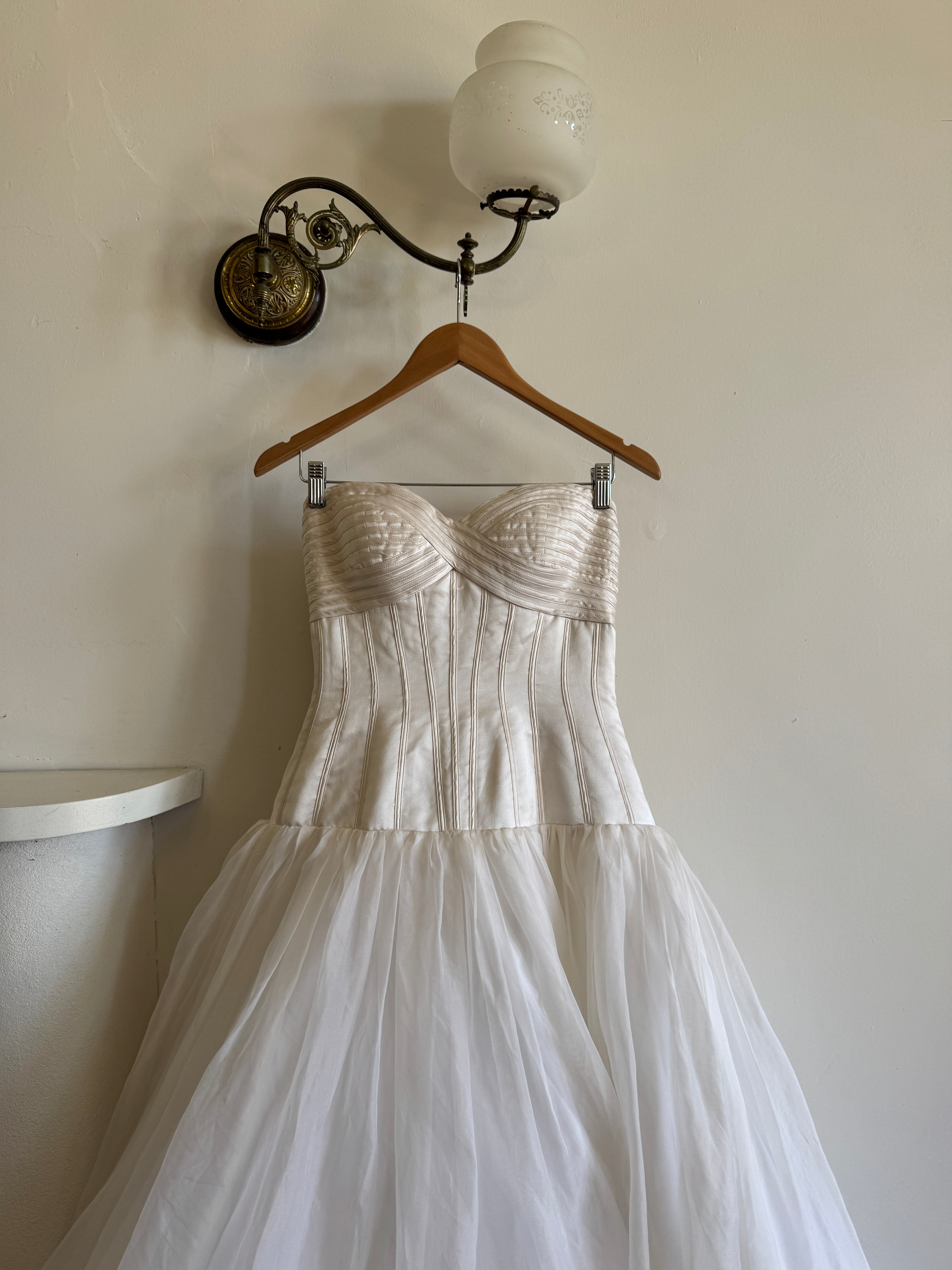 Vintage Y2K Pure Silk Drop Waist Princess Wedding Gown