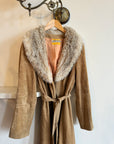 Vintage Faux Suede Penny Lane Coat Camel