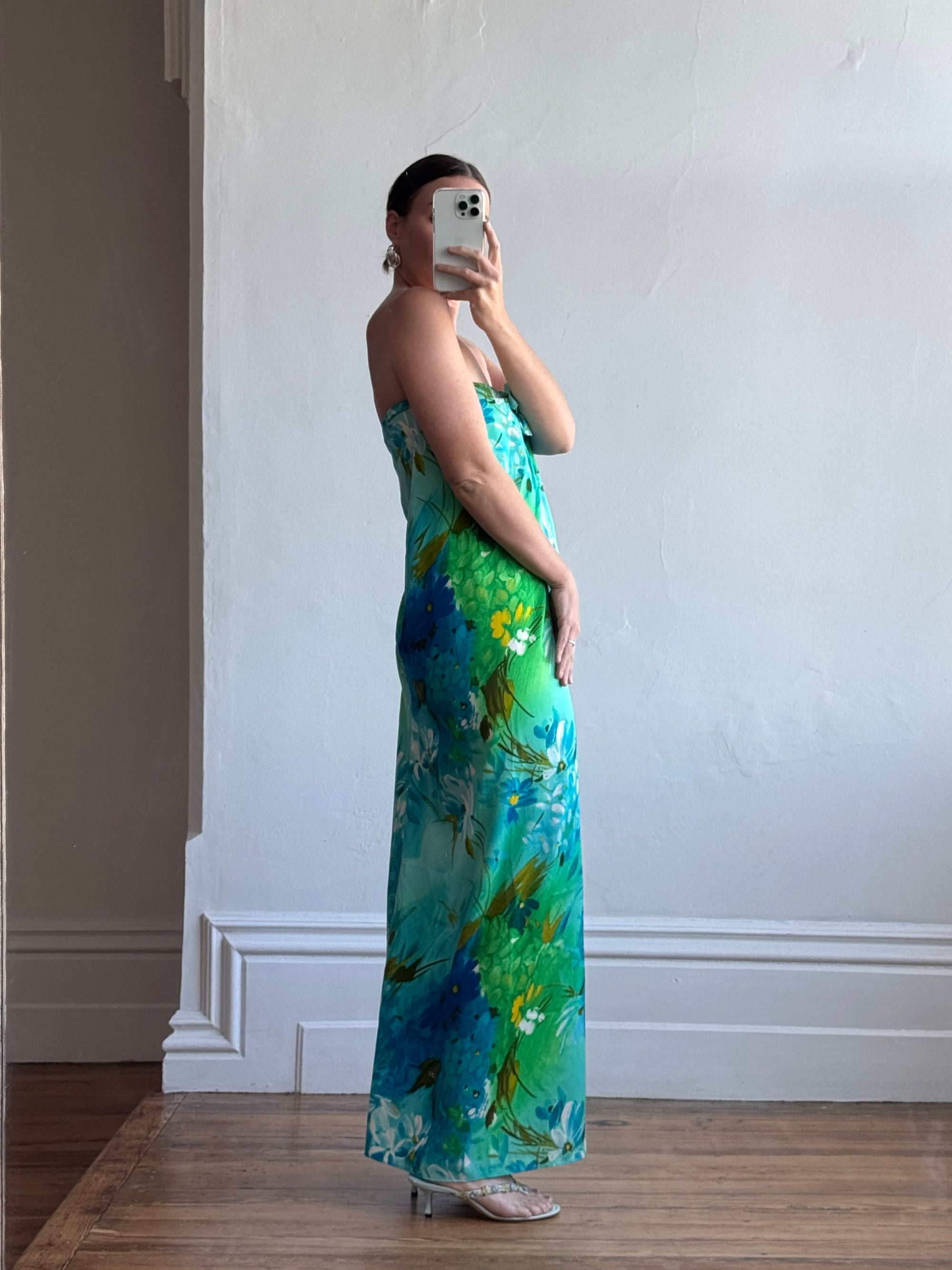 Vintage 70s Sarong Dress Watercolour Floral – Call Me The Breeze