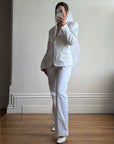Vintage 90s Low Waist Trouser and Blazer Suit Set Ivory