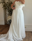 Vintage Y2K Cupcake Strapless Chiffon Wedding Gown