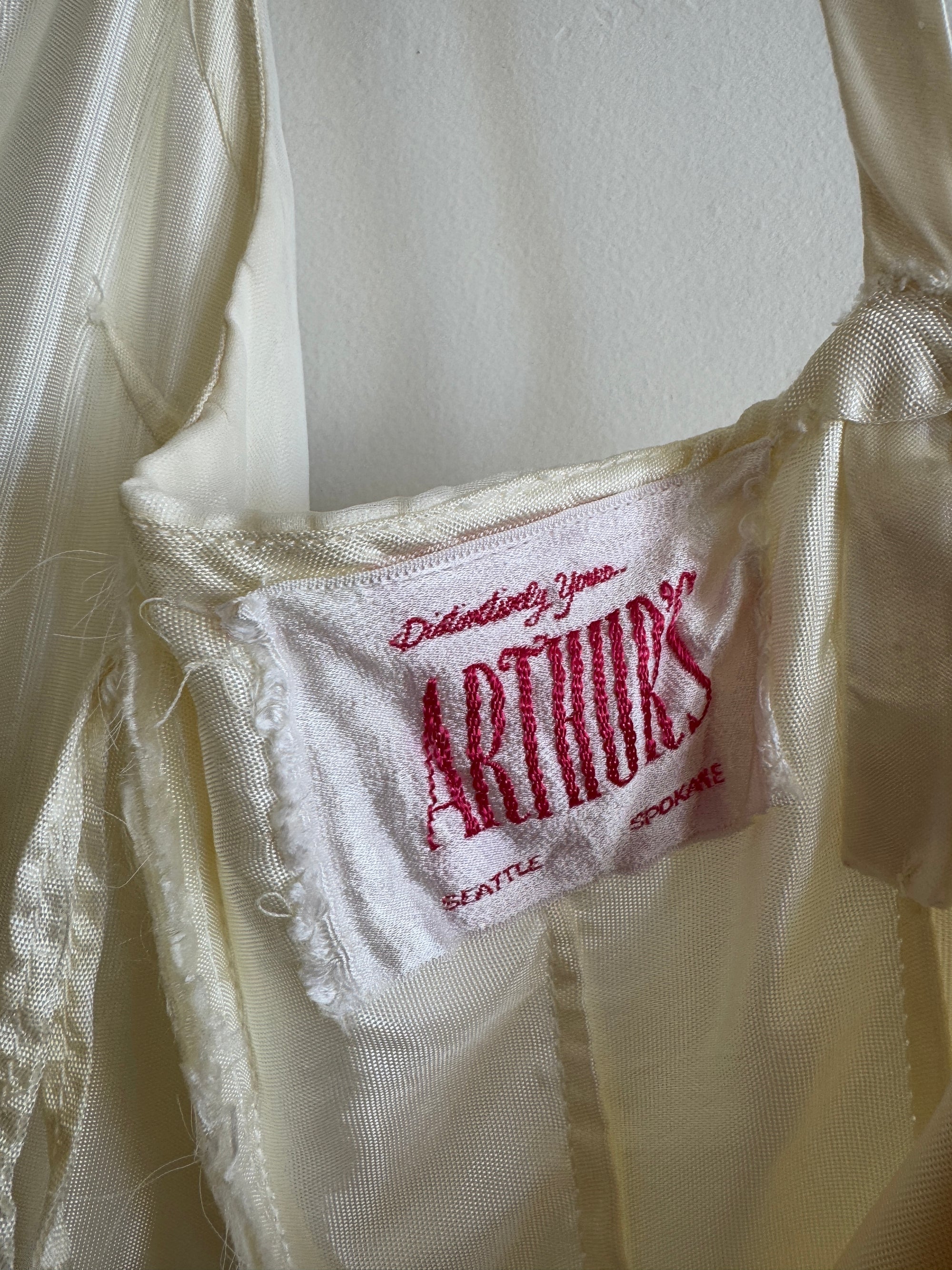 Vintage 60s Strappy Lace Wedding Dress