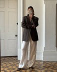 Vintage Christian Dior Tailored Wool Blazer Navy Brown