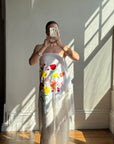 Vintage Embroidered Large Spanish Flamenco Scarf White