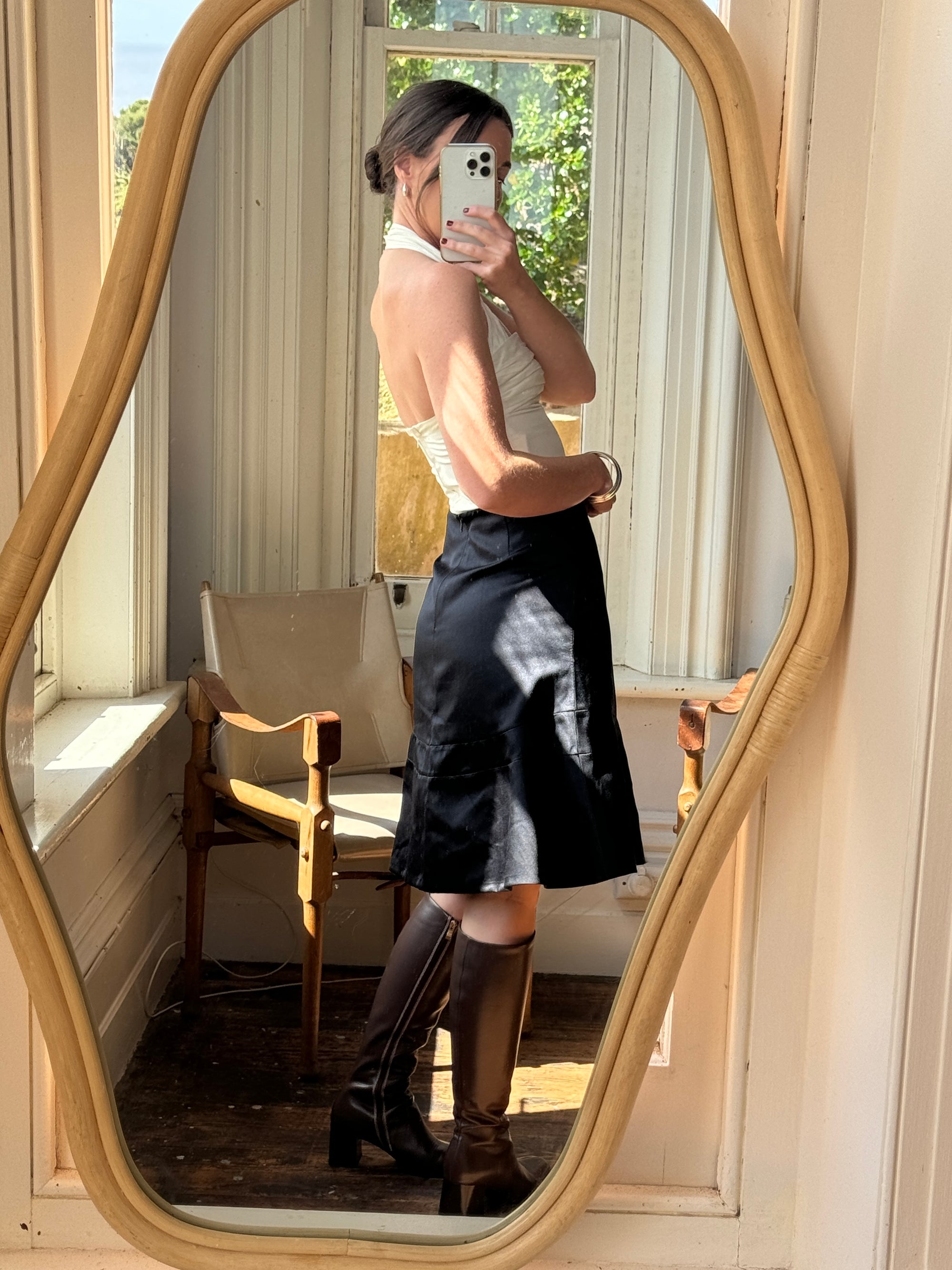 Vintage Jil Sander Pure Silk Skirt Noir