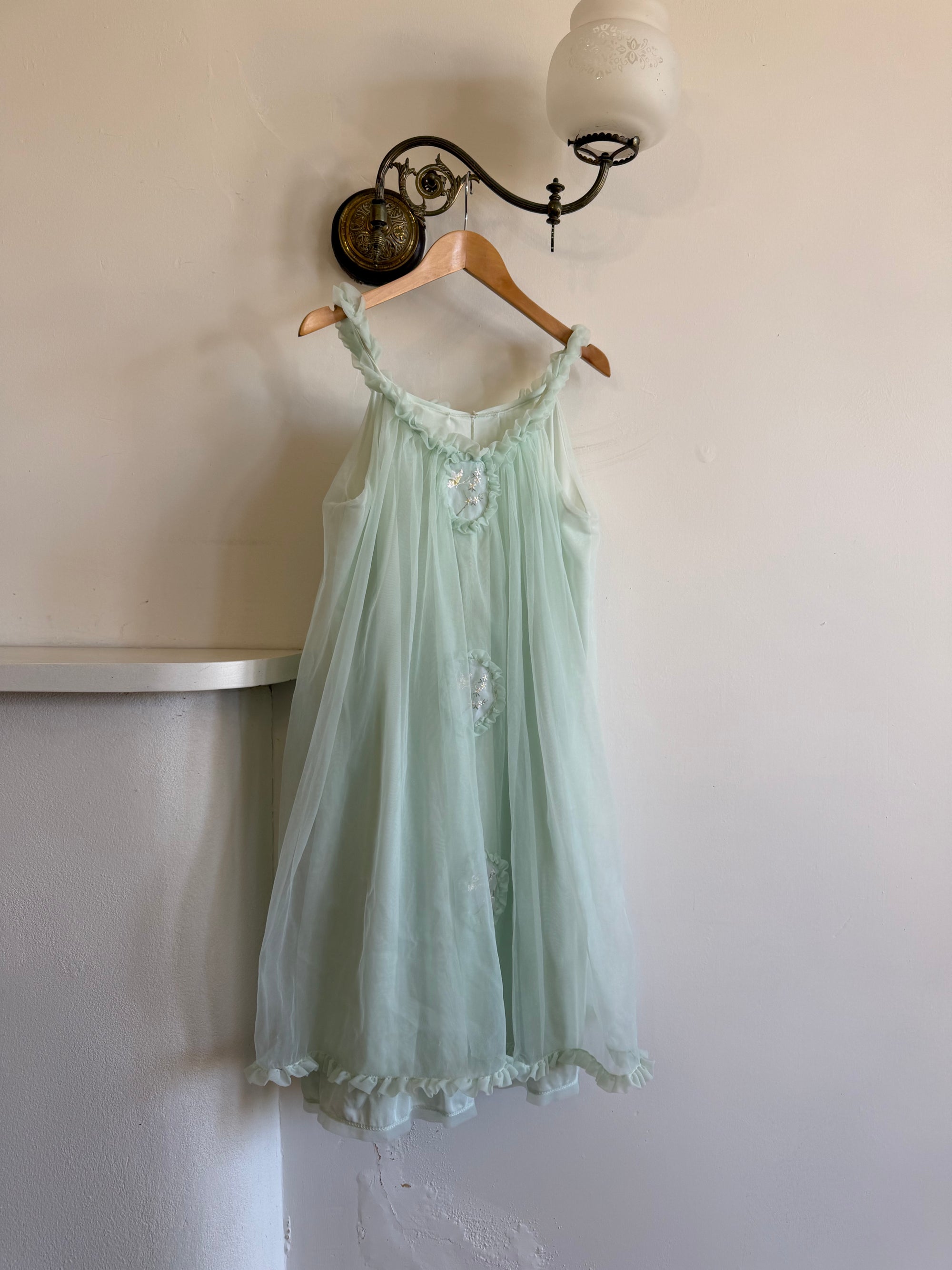 Vintage 60s Babydoll Shift Dress Mint