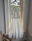 Vintage 90s Strapless Embellished Ruffled Wedding Gown
