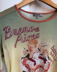 Vintage Y2K Buenos Aires Mesh Graphic Top