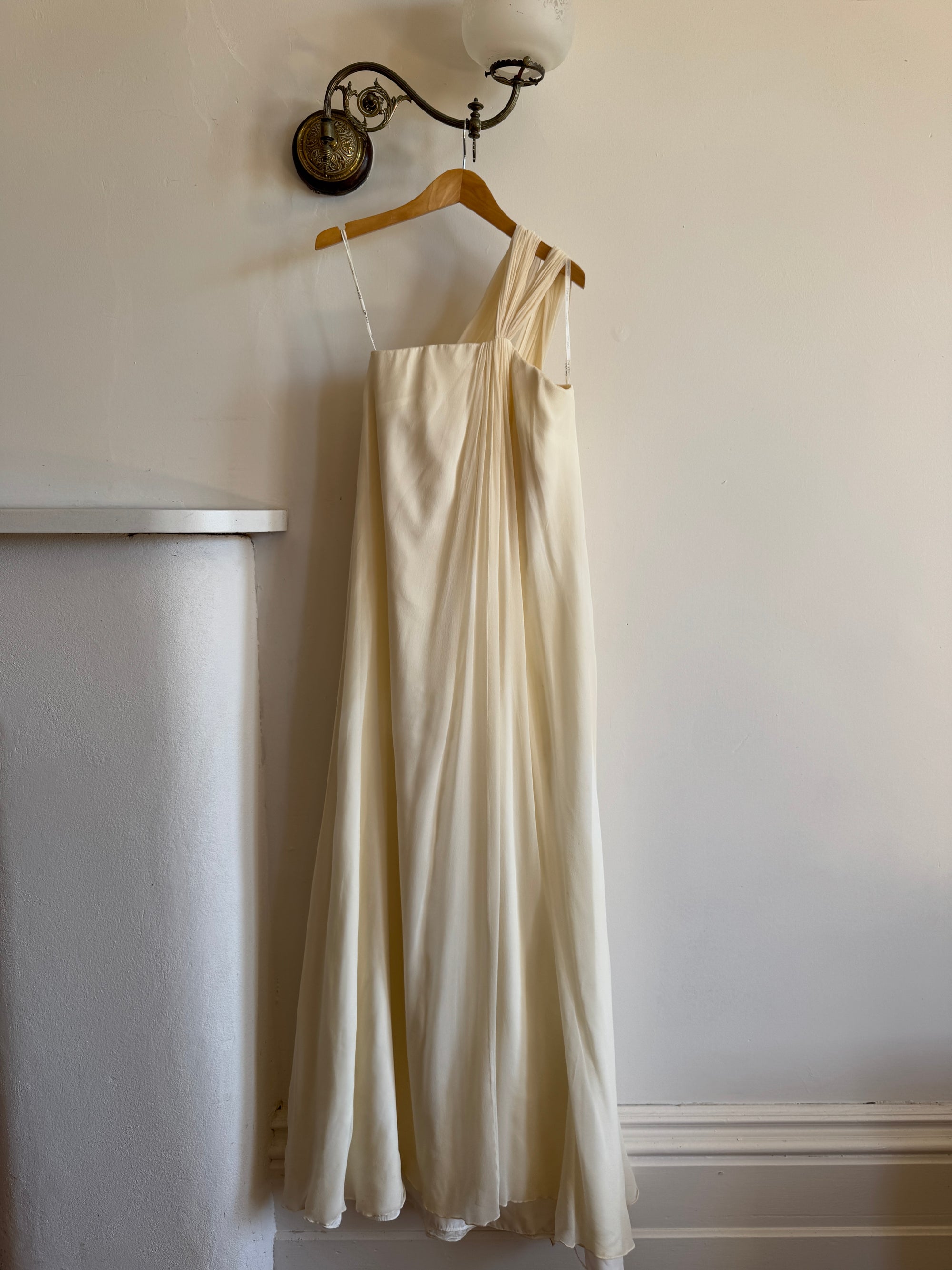 Vintage Y2K Pure Silk Chiffon Grecian Gown