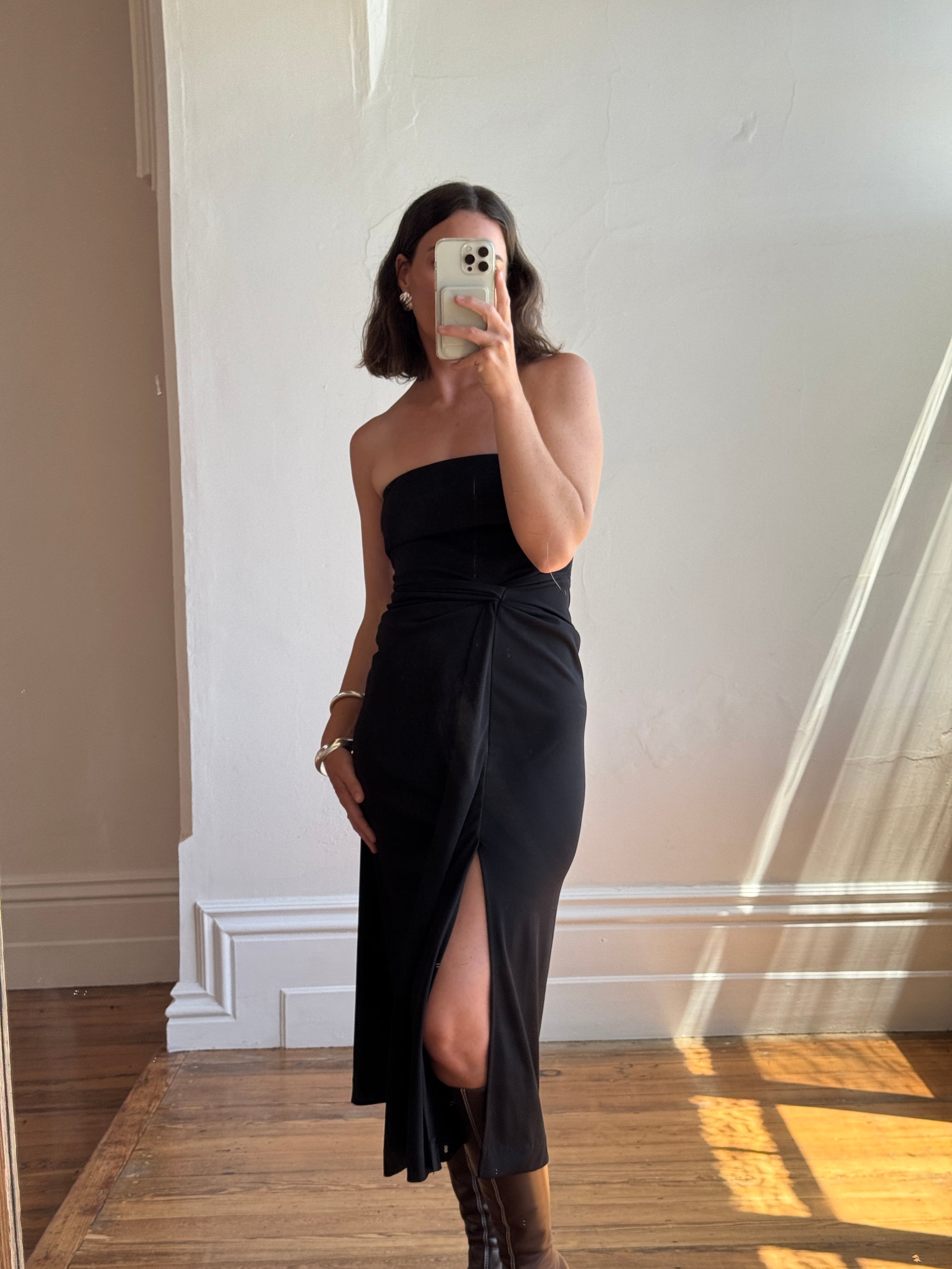 Vintage 90s Black Jersey Strapless Dress – Call Me The Breeze Vintage 90s Black Jersey Strapless Dress – Call Me The Breeze